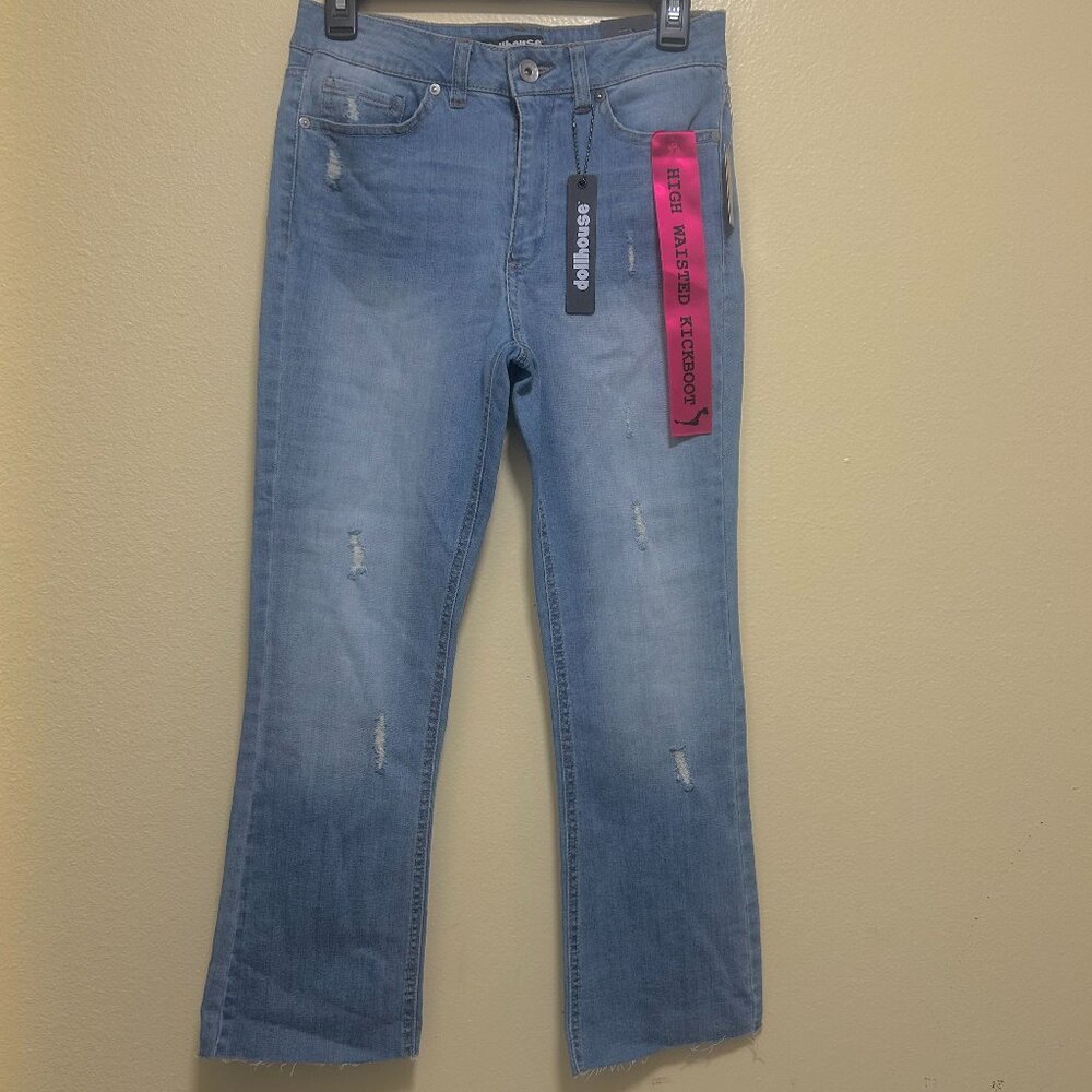 DOLLHOUSE Women's Stretch High Kickboot Jeans